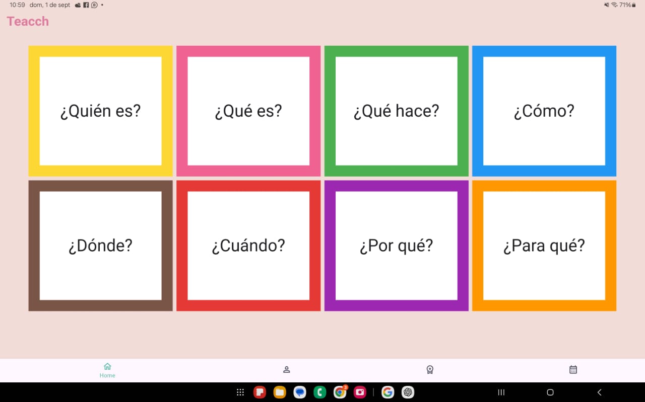 Vista: Tablero de pictogramas